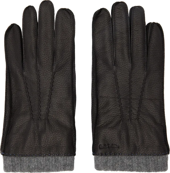 Paul Smith Black Deerskin Gloves