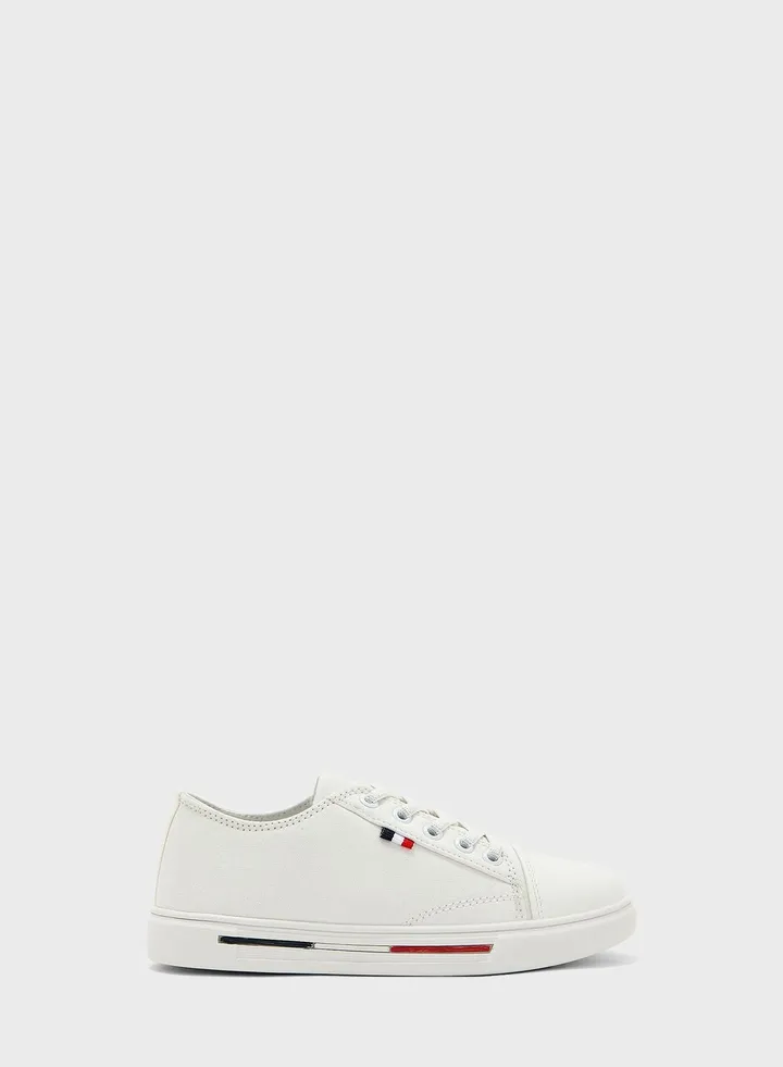 Back To School Kids Lace Up Low Top Sneakers