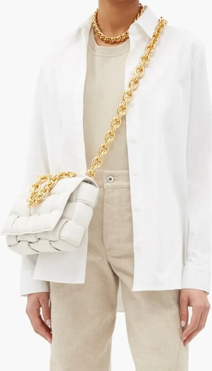 The Chain Cassette Intrecciato-leather Bag