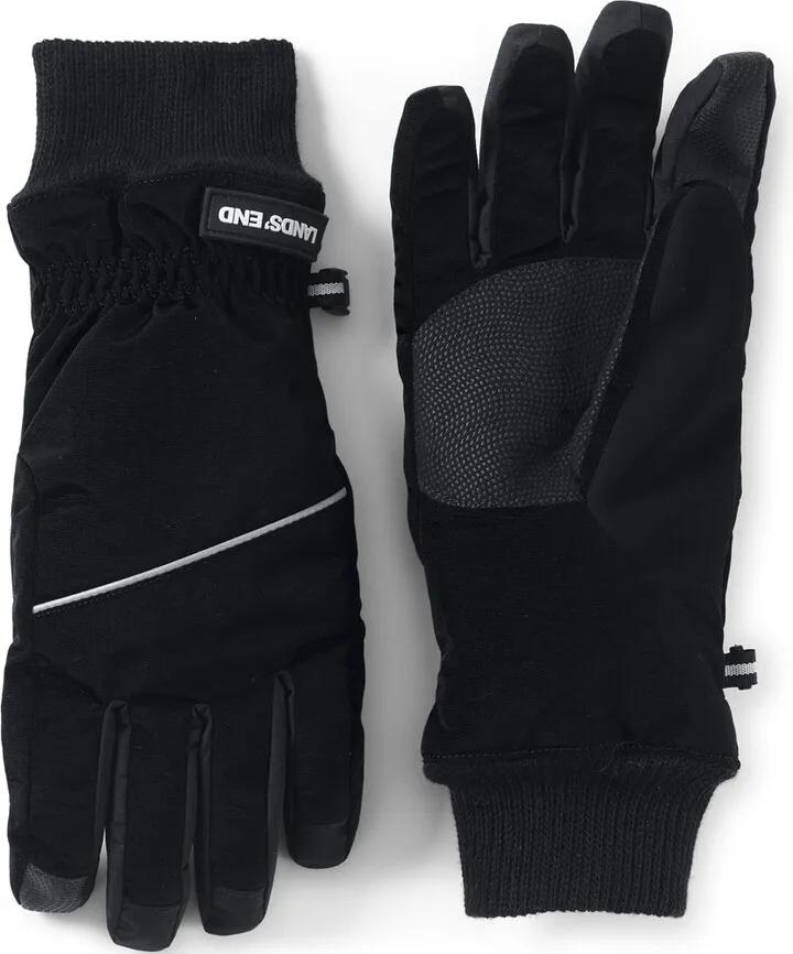 Lands' End Women's EZ Touch Screen Squall Winter Gloves - Large - Black