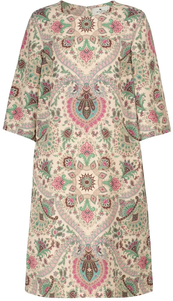 Paisley stretch-cady midi dress