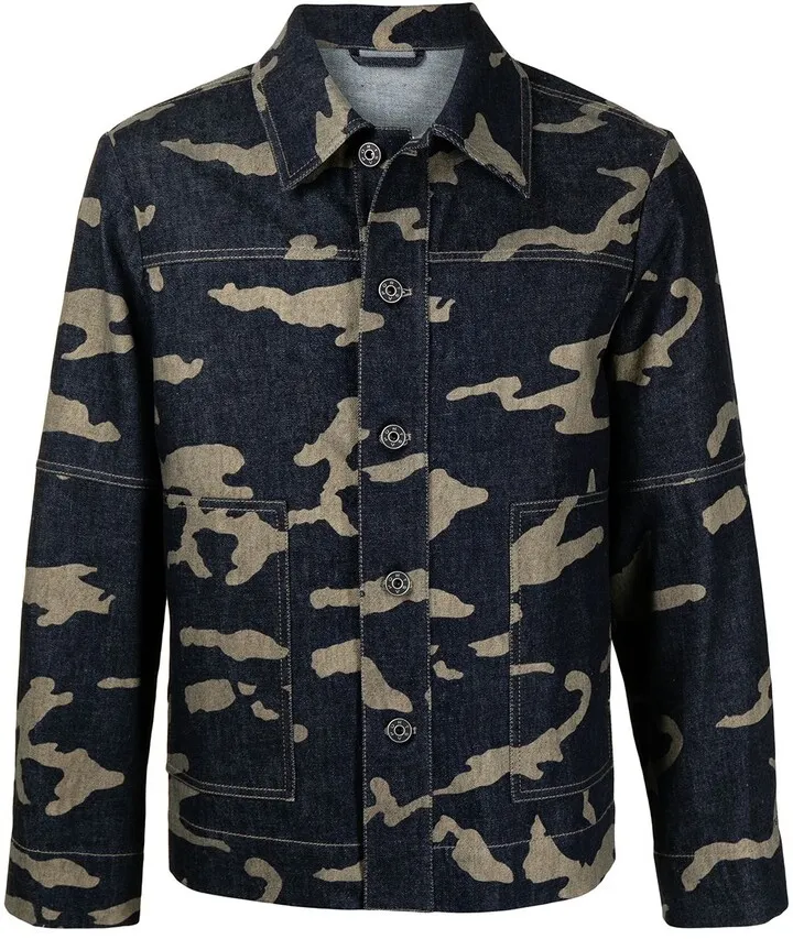 Camouflage-Print Denim Jacket