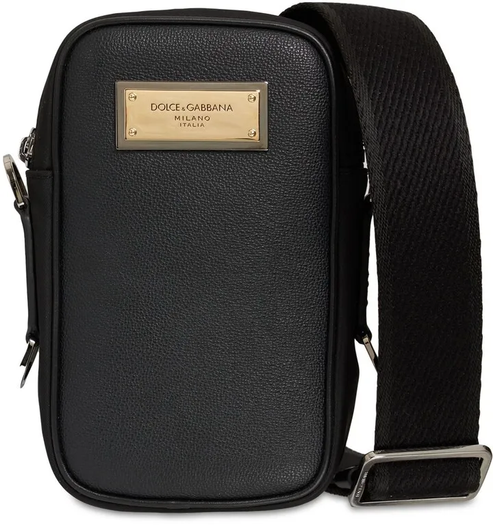 Logo plaque tech crossbody bag