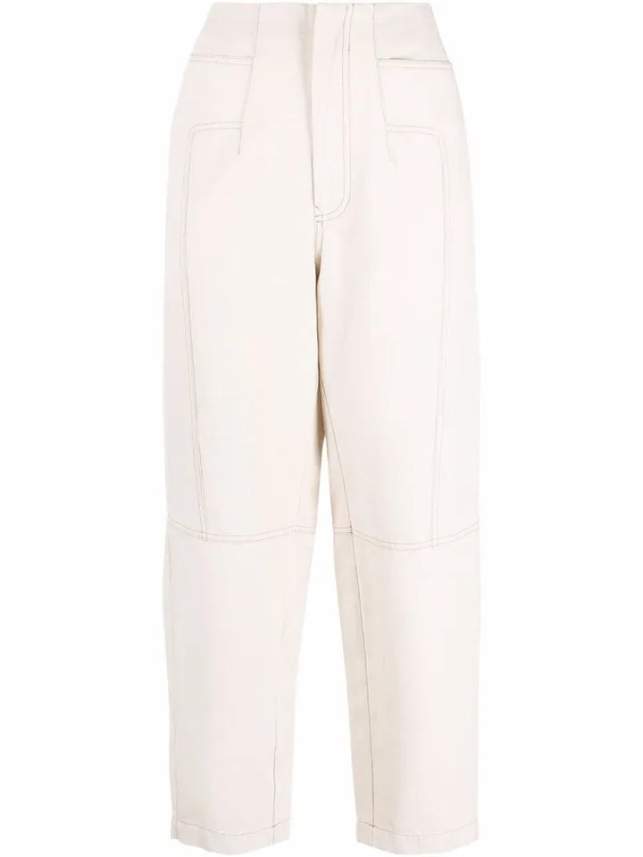 Cropped Straight-Leg Trousers
