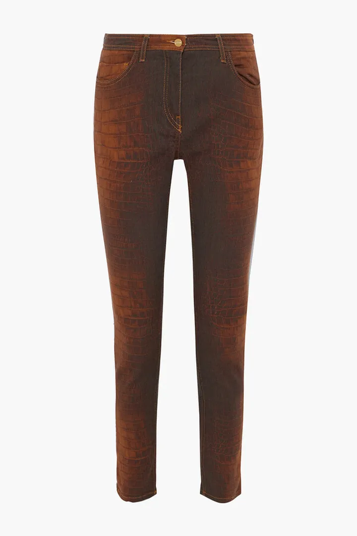 Printed low-rise skinny jeans