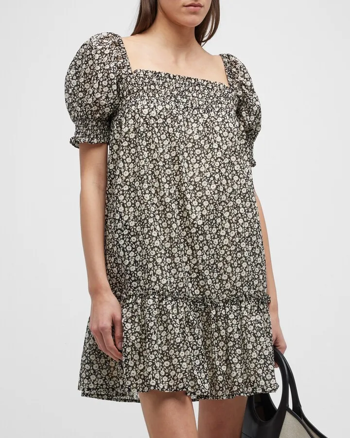 Floral Smocked Mini Dress