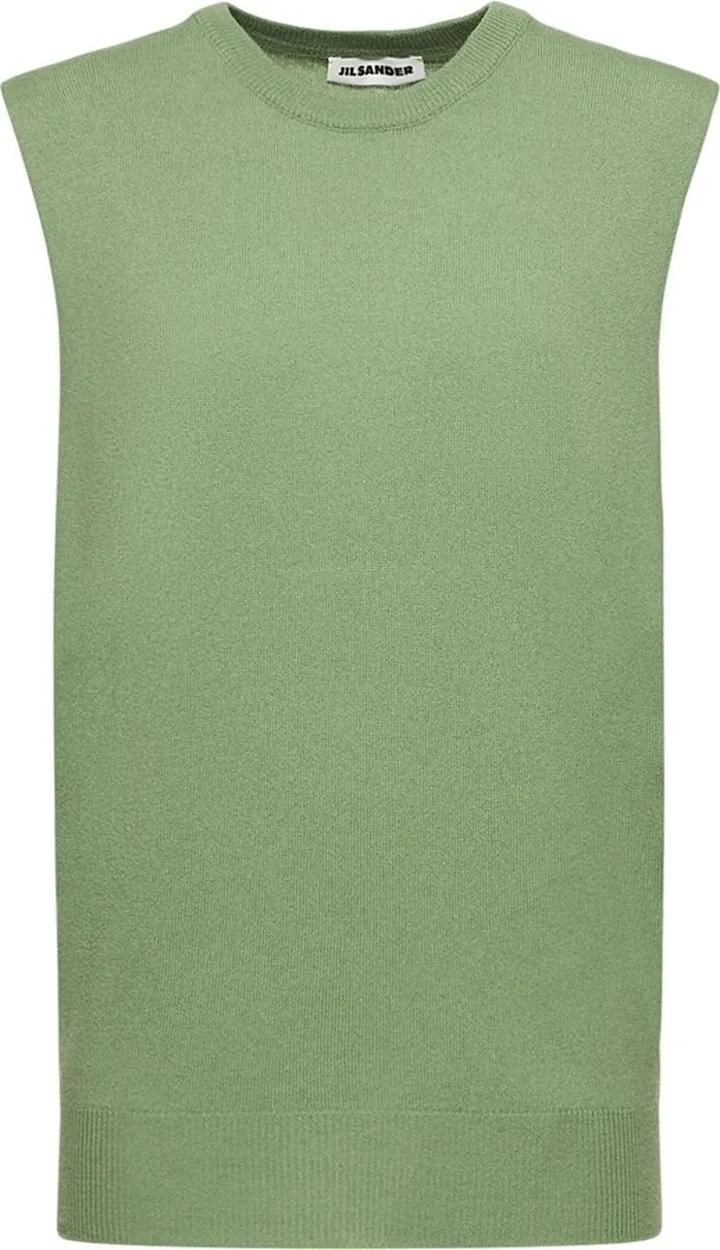 Boyfriend fit knit cashmere vest