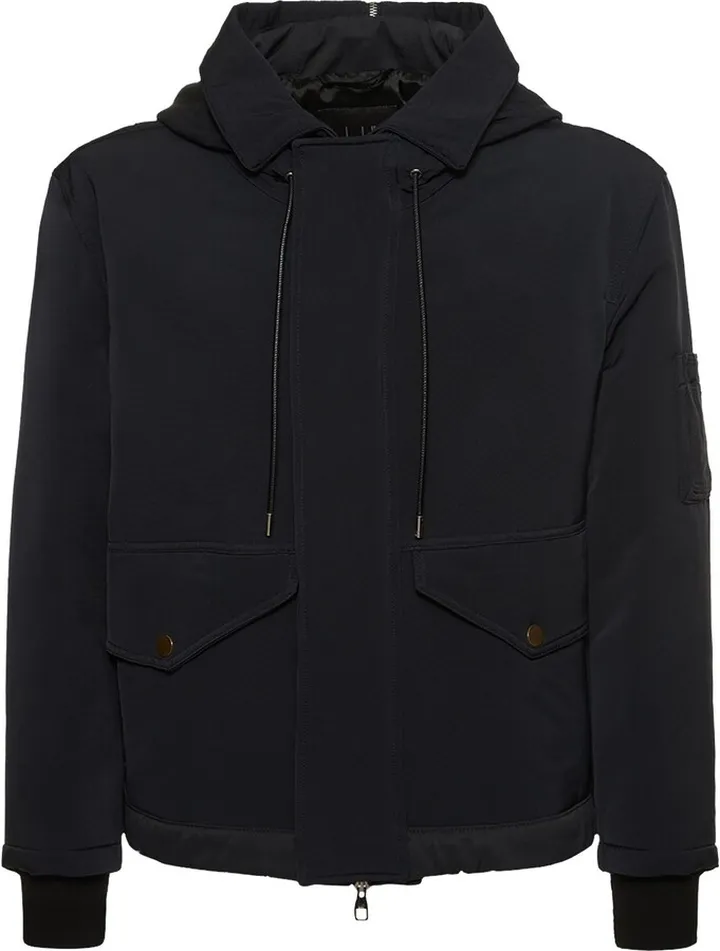 Utility hooded bomber jacket