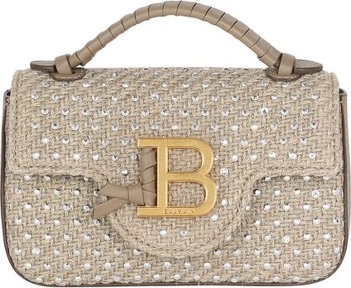 B-Buzz Mini raffia bag with rhinestones
