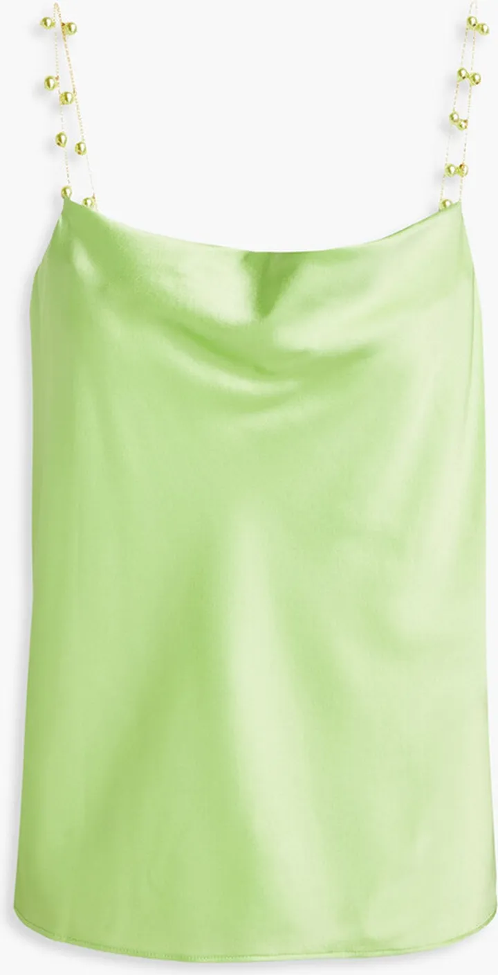 Draped stretch-silk satin camisole