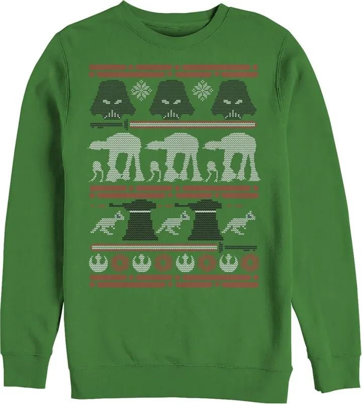 Men's Star Wars Ugly Christmas AT-AT Vader Sweatshirt - Kelly Green - 3X Large