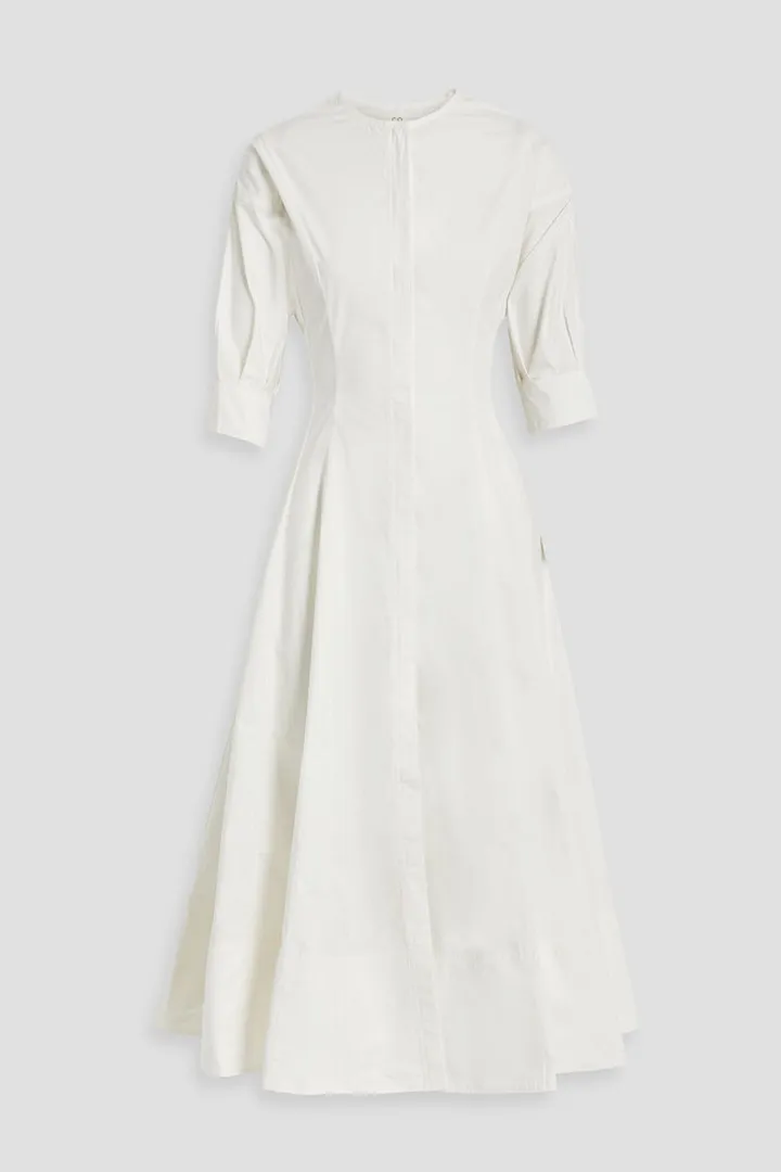 Cotton-poplin midi shirt dress