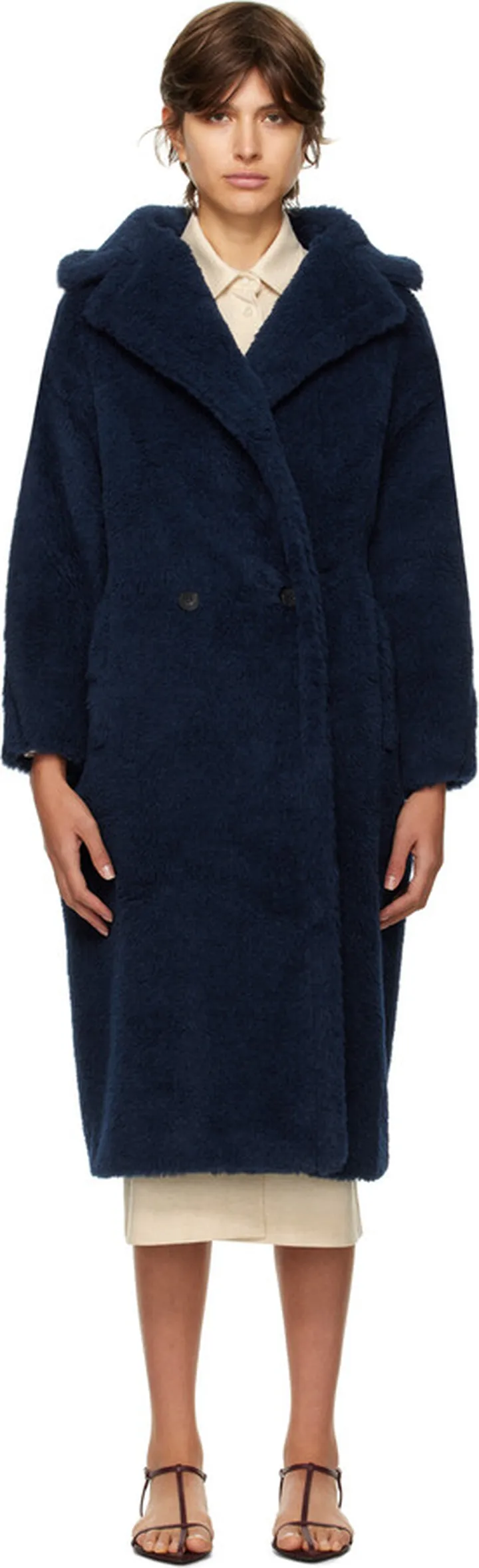 Max Mara Blue Teddy Bear Icon Coat