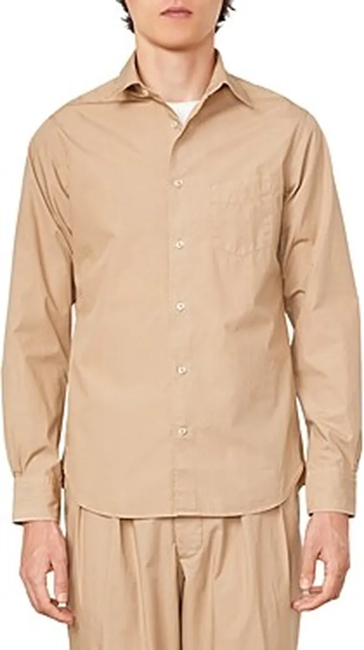 Officine Generale Eren Rounded Hem Long Sleeve Shirt