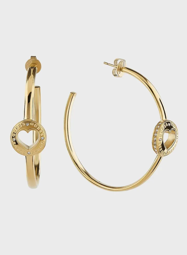 Rolling Heart Hoop Earrings