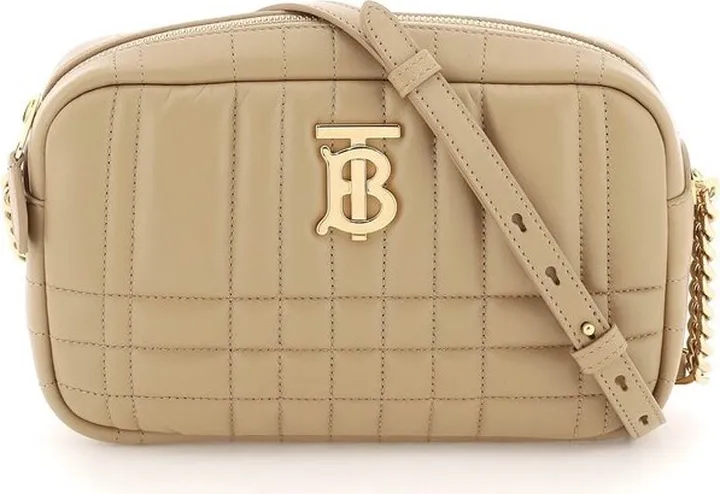 Burberry Logo Plaque Zipped Quilted Shoulder Bag