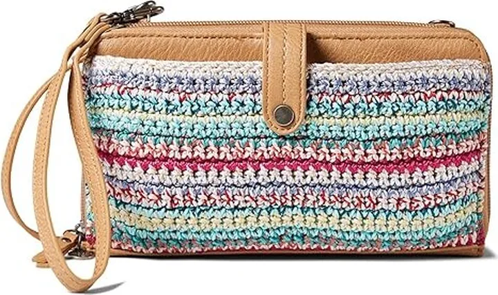 The Sak Iris Crochet Large Smartphone Crossbody (Eden Stripe) Handbags