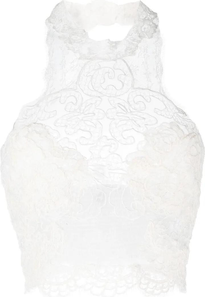 Lace Halterneck Cropped Top