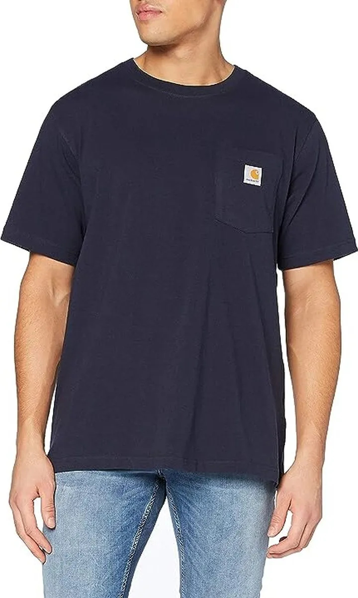 Carhartt Men's Relaxed Fit T-Shirt (Navy) Men's Short Sleeve Knit