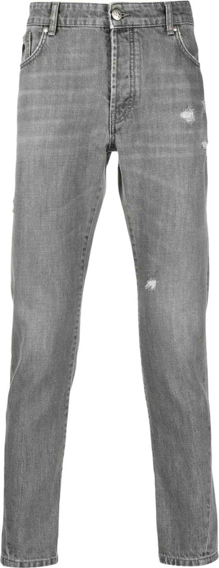 Distressed Slim-Fit Jeans