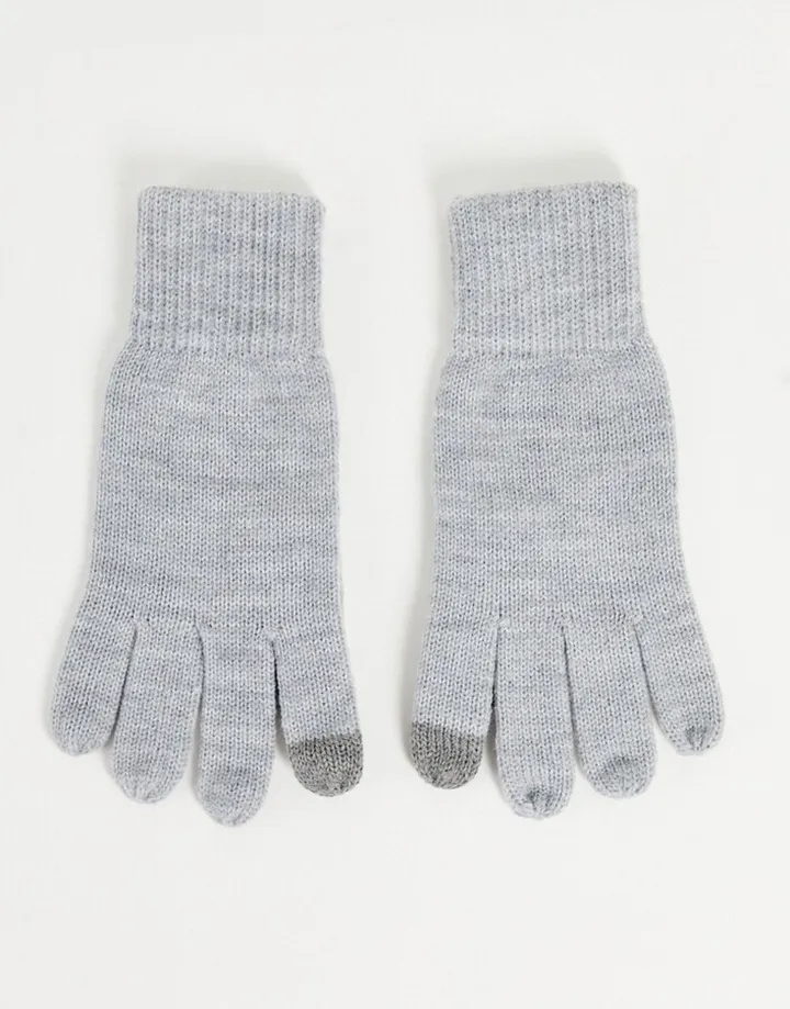 Topman knit gloves in light gray - Lgray