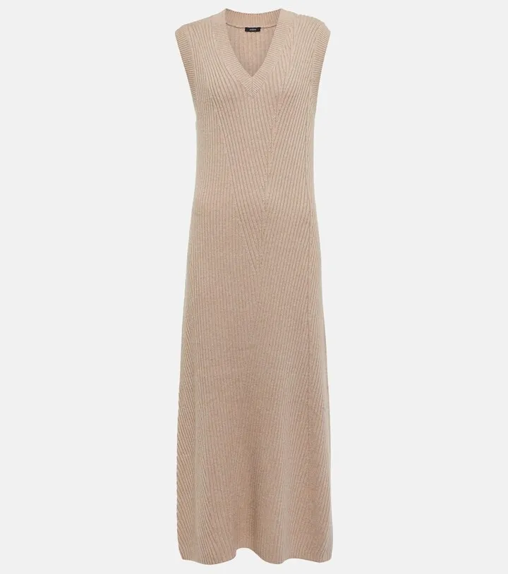 Cotton and wool knit maxi dress
