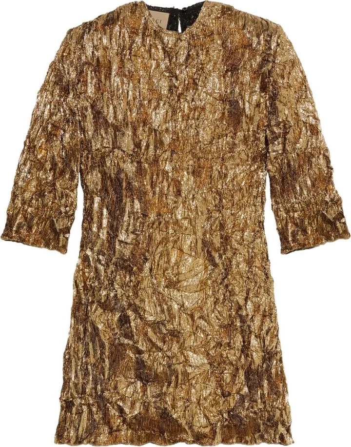 Crinkle Lurex Mini Dress