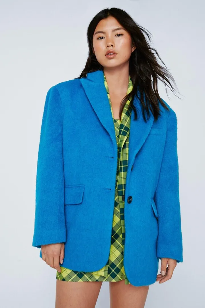 Nasty Gal Womens Premium Brushed Wool Oversized Blazer Coat