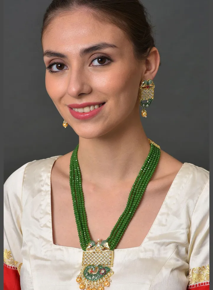 Kundan Meenakari Gold Plated Necklace Set