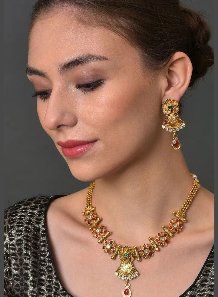 Meenakari Gold Plated Necklace Set