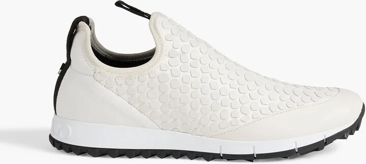 Montana appliquéd stretch-suede slip-on sneakers