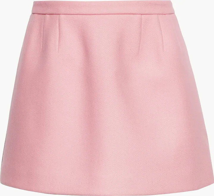 Wool-blend felt mini skirt