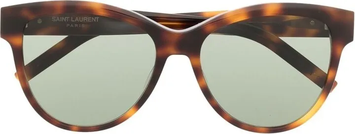 Cat-eye tortoiseshell logo sunglasses