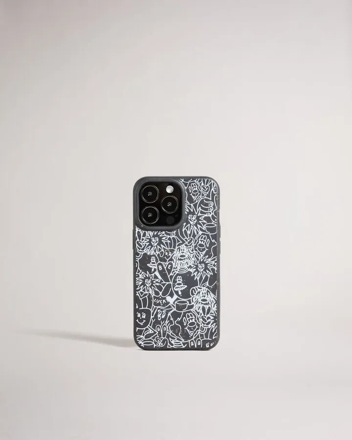Scribble Biodegradable Iphone 13 Pro Case in Black