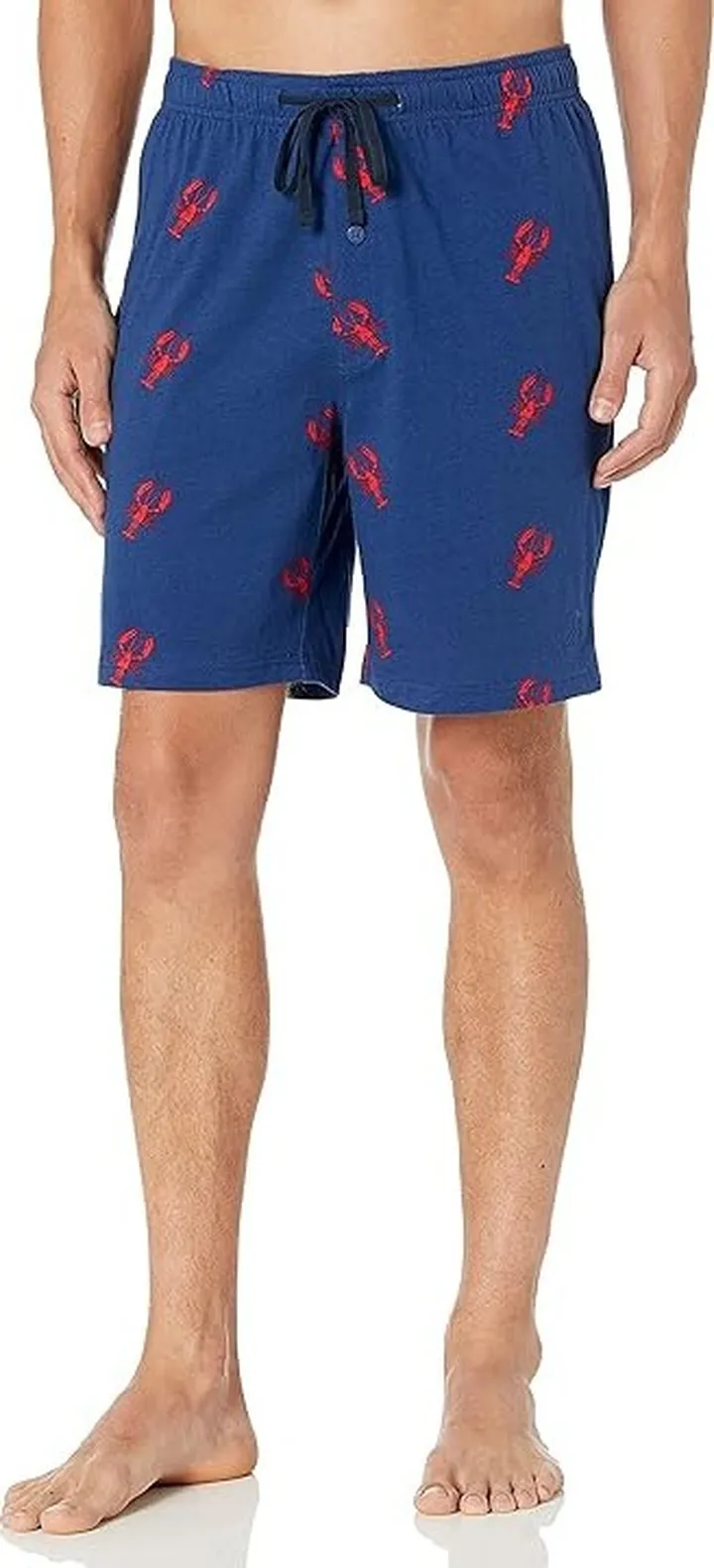 Nautica Men's Soft Knit 100% Cotton Elastic Waistband Sleep Lounge Short (Blue Depths) Pajama
