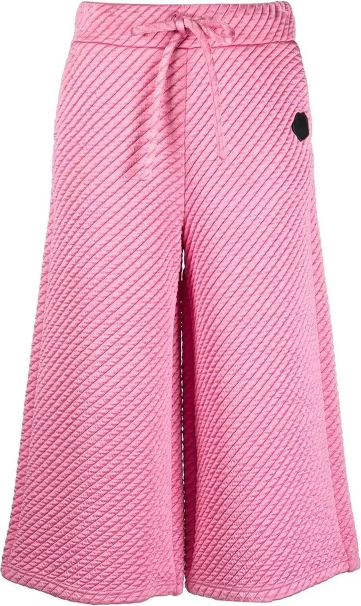 Quilted-Finish Cropped Culottes
