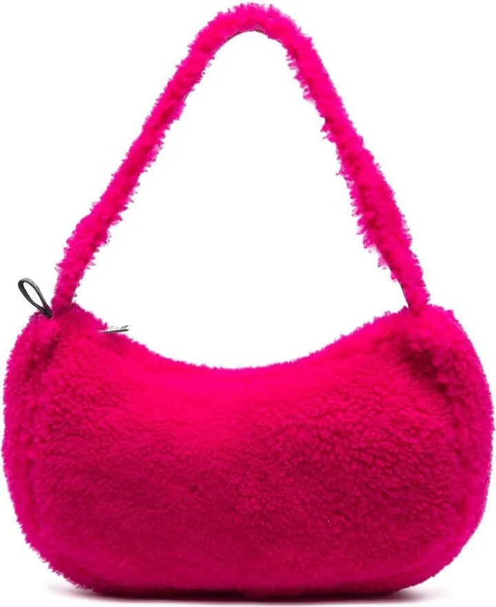 Shearling Curved Shoulder Bag