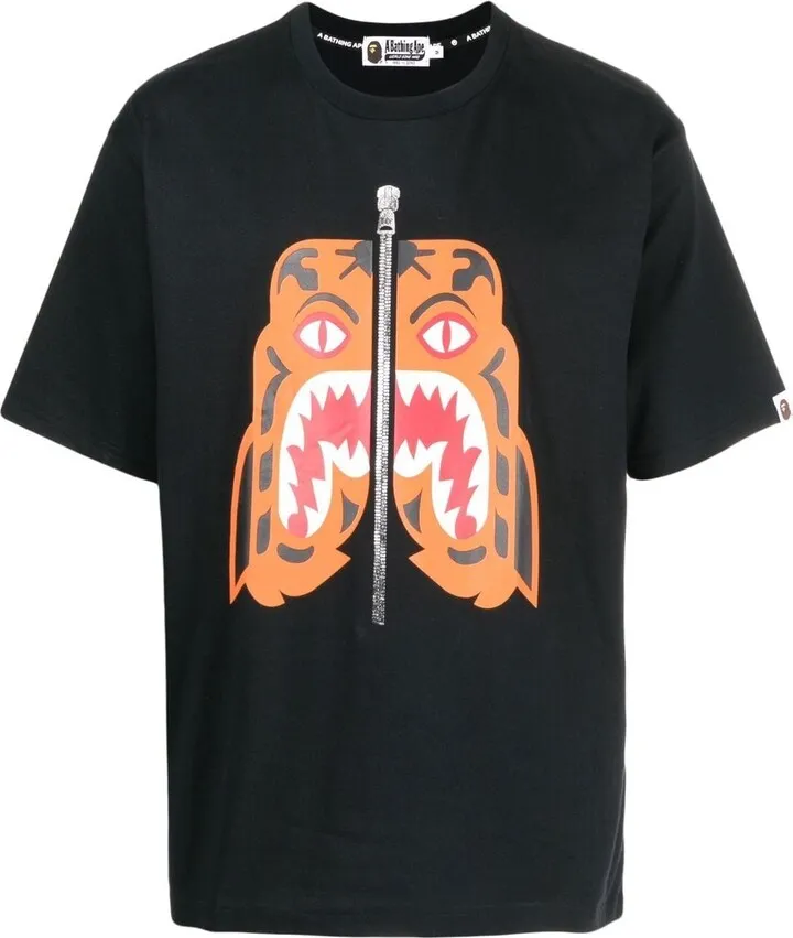 Shark zip-detail T-shirt