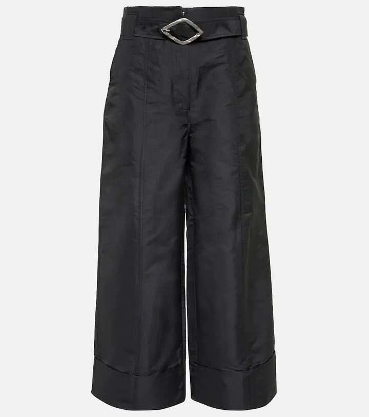 High-rise wide-leg cropped pants