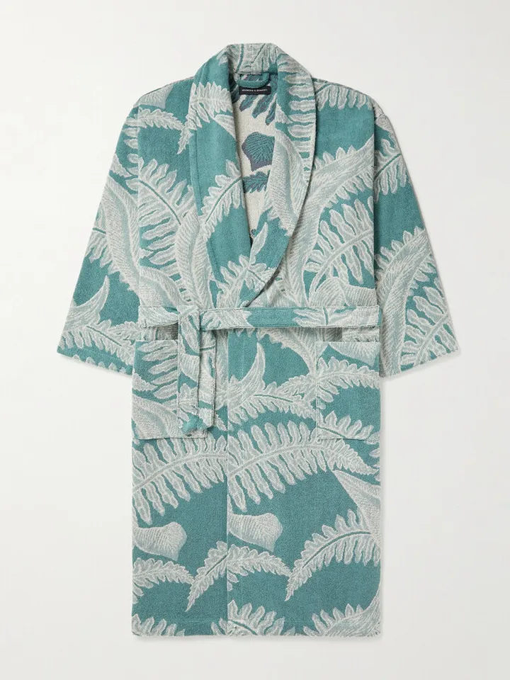 Cotton-Terry Jacquard Robe