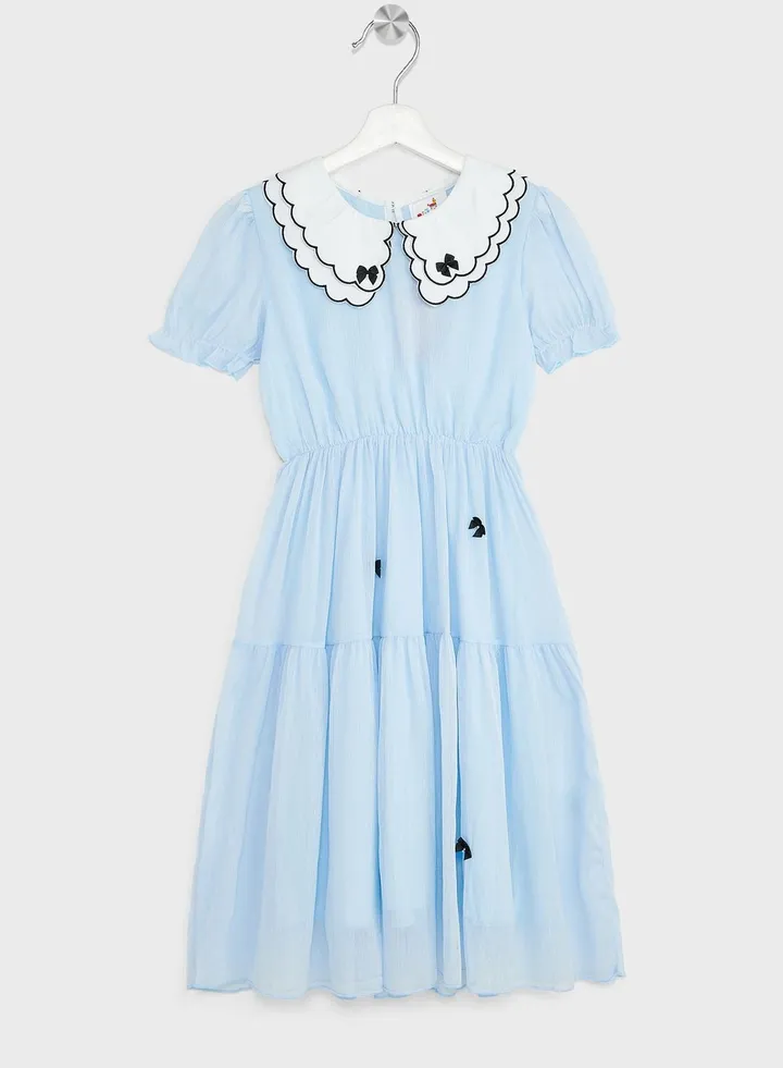 Girls Printed Tulle Dress