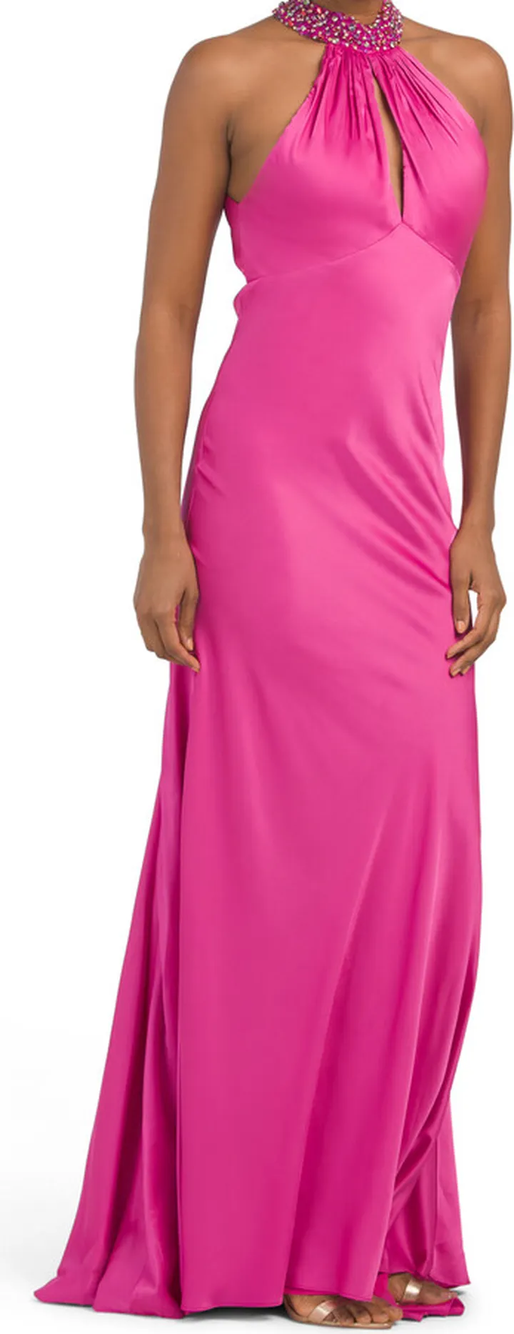 Halter Satin Gown