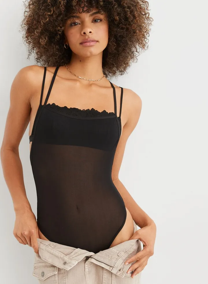 Mesh High Leg Bodysuit