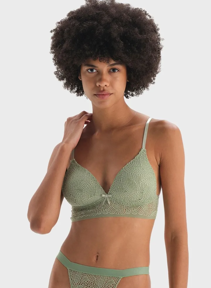Strappy Lace Detail Bra