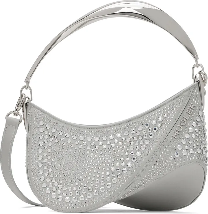 Mugler Gray Small Spiral Curve 01 Bag