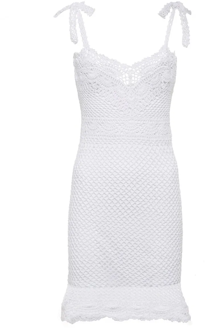 Elizabeth cotton crocheted minidress