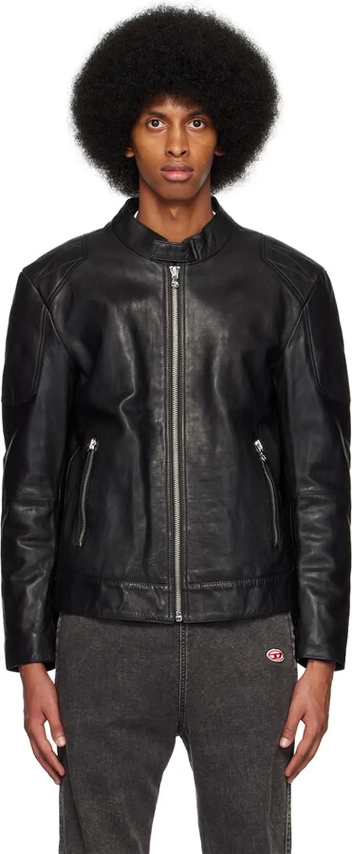 Diesel Black L-Ink-A Leather Jacket