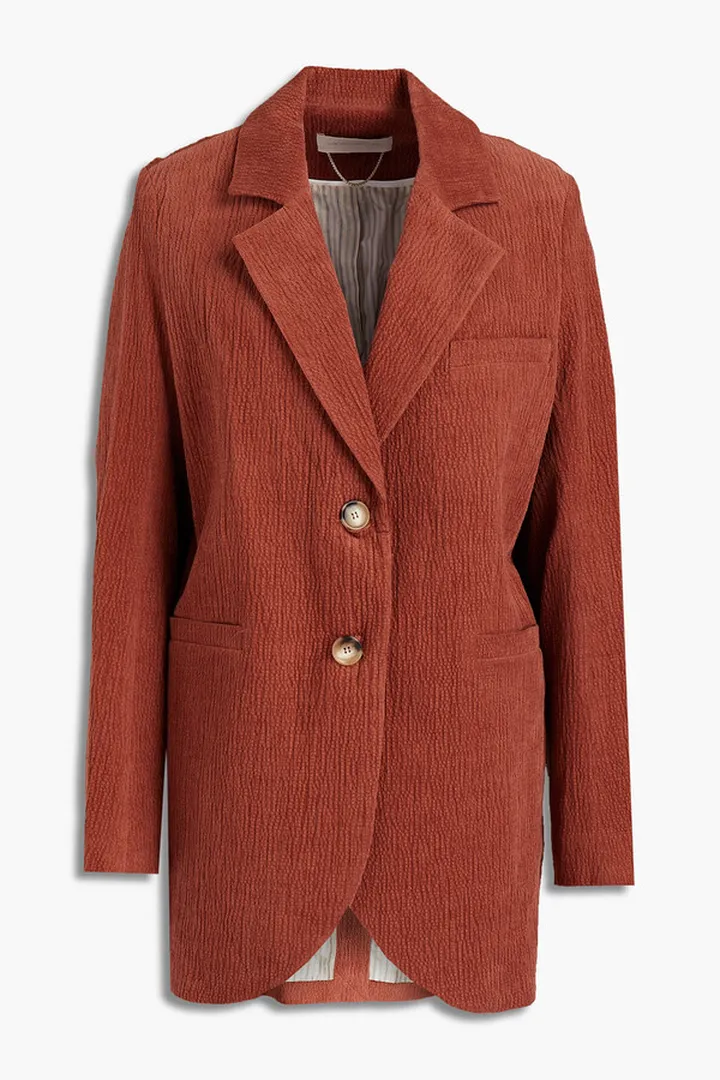 Cotton-blend jacquard blazer
