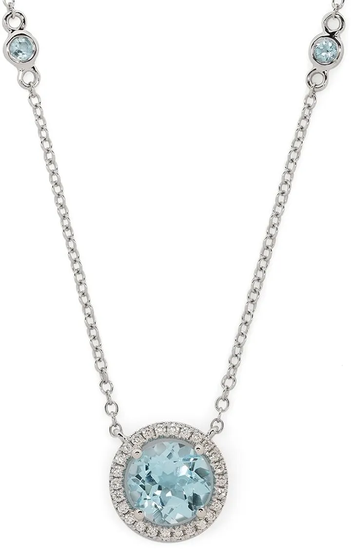 18kt white gold Grace diamond and topaz necklace