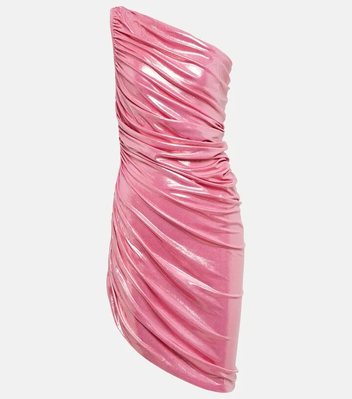 Diana ruched one-shoulder mini dress